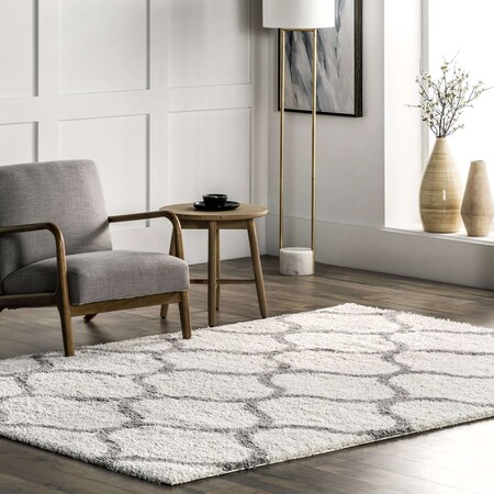 Nuloom Malika Soft & Cozy Trellis Shag Area Rug 4ft x 6ft OZEZ06A-406